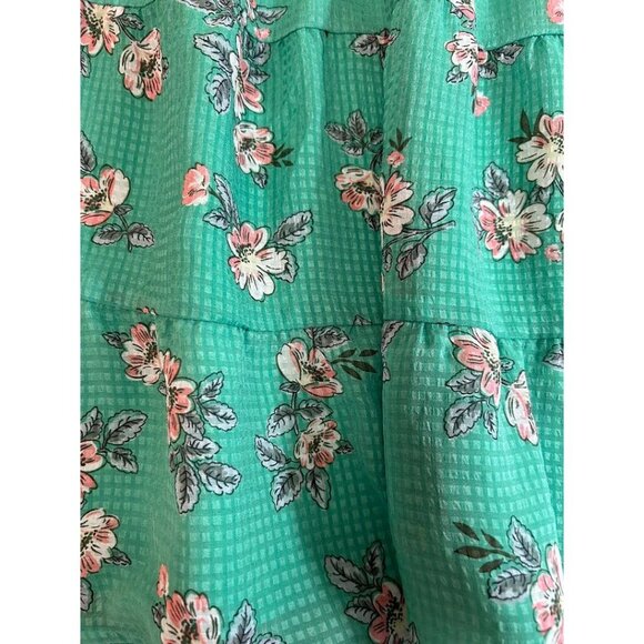 LOFT Green Floral Flowy Knee Length Skirt Size Small - Picture 2 of 6